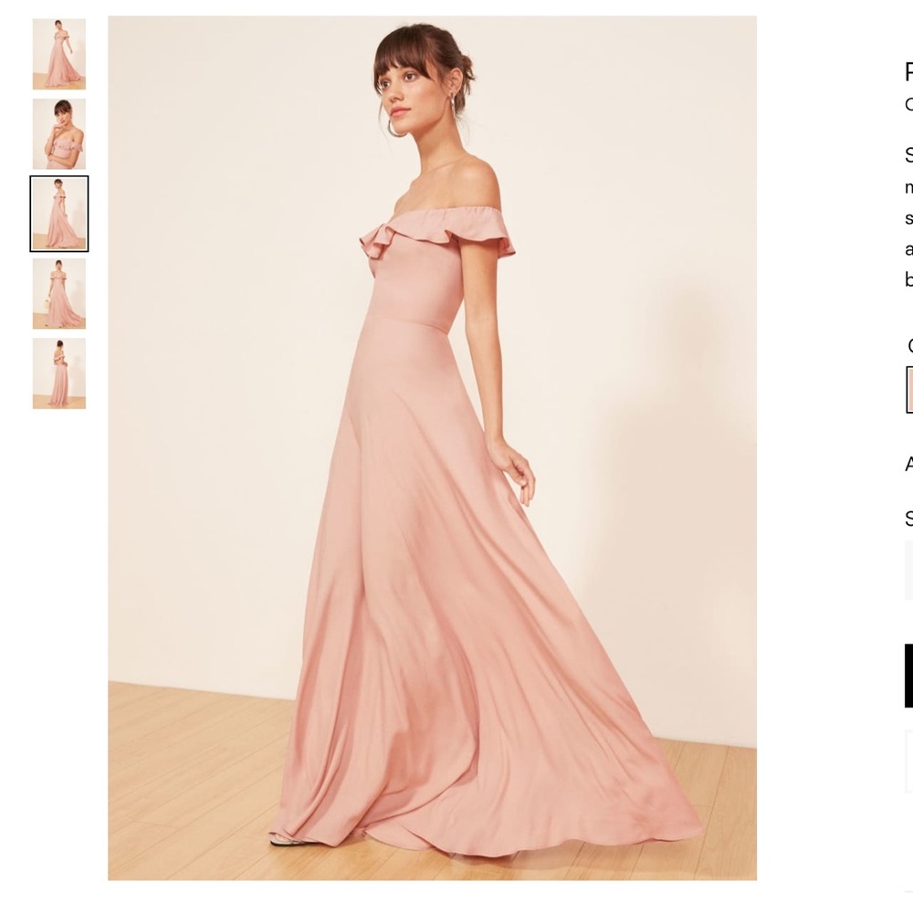 Reformation Blush Petites Verbena Dress size 2P - Picture 3 of 8